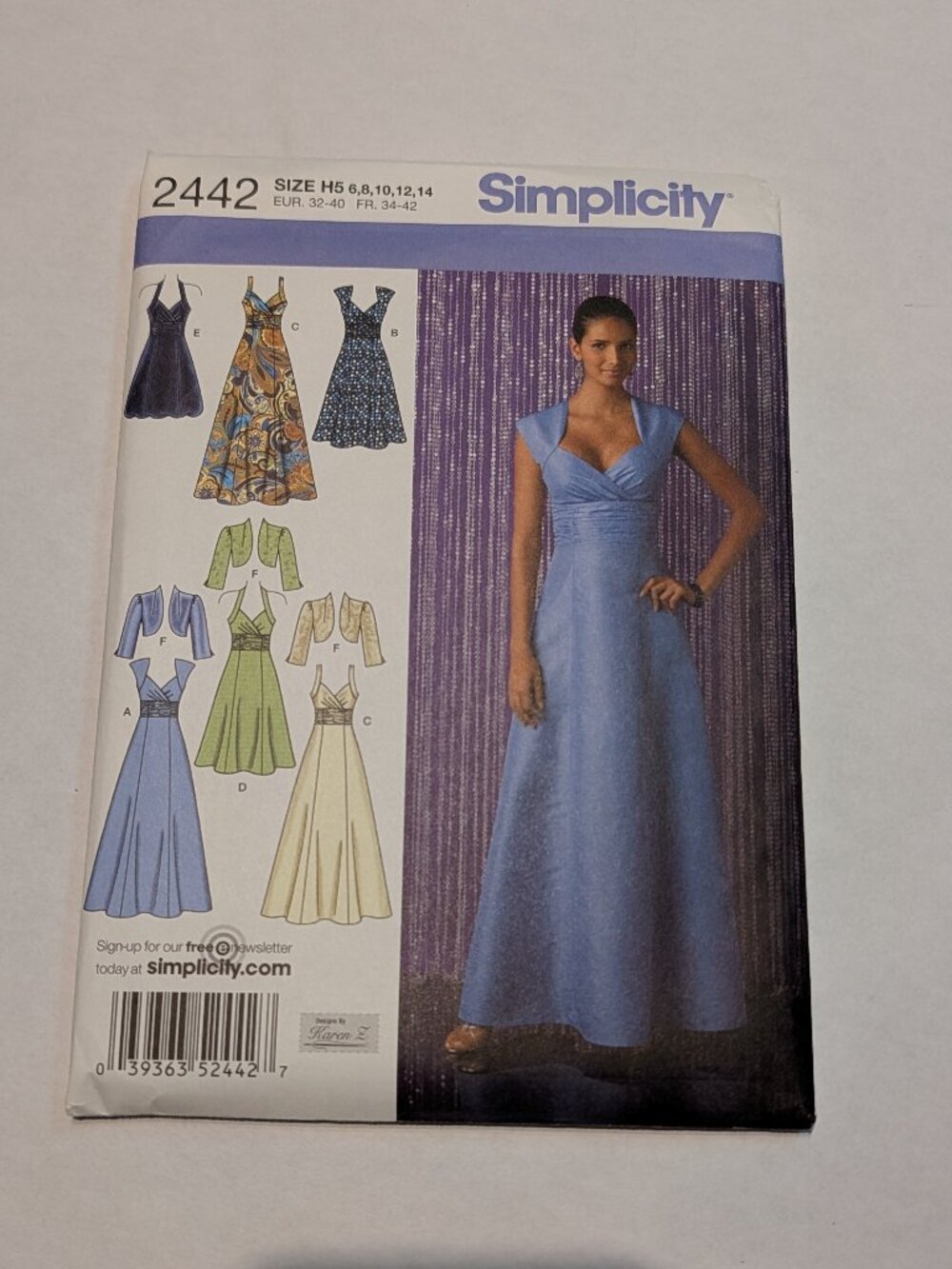 Sewing Pattern Simplicity Special Occasion Dress Pattern 2442